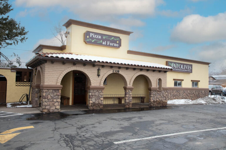 Fat Olives restaurant front view of building
