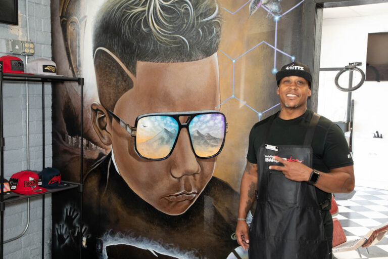 Jabarha Nichols with Kuttz mural